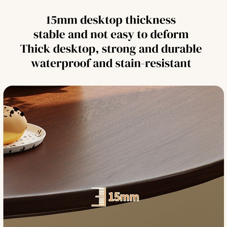 (Walnut Color) Round Table, ∅31.5'' Modern Dining Table, Dining Table,MDF Top and Steel Base Tulip Round Kitchen Table,Kitchen Table, Mid Century Coffee Table for Living Room, Oval Dining Table - Grand Goldman Shop