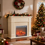 23 inch electric fireplace insert, ultra thin heater with log set & realistic flame, remote control with timer, overheating protection - Grand Goldman Shop