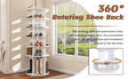 6-Tier Spinning Shoe Rack, Free Standing 360° Revolving Shoe Organizer,white - Grand Goldman Shop