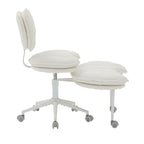 Meditation Chair Plus, Teddy Fleece Double-Layer Padding Cross Legged Rolling Chair for ADHD, Criss Cross Desk Chair with Lum