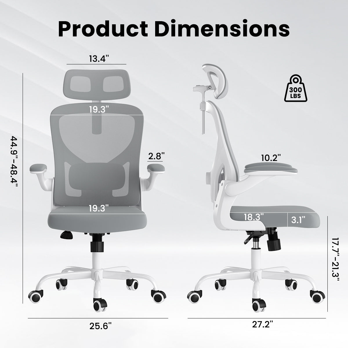 Ergonomic Office Chair, Home Office Desk Chair with Headrest, High Back Computer Chair with Armrests and Adjustable Lumbar Su