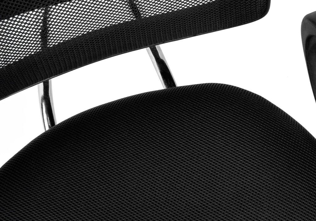 Office Chair, Adjustable Height, Swivel, Ergonomic, Armrests, Computer Desk, Work, Juvenile, Black Mesh, Black Metal, Contemp