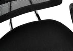 Office Chair, Adjustable Height, Swivel, Ergonomic, Armrests, Computer Desk, Work, Juvenile, Black Mesh, Black Metal, Contemp
