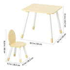 Kids Table and 2 Chairs Set, Toddler Table and Chair Set with Rounded Edge Design & Graffiti Desktop, Wooden Desk for Art, Cr