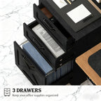 File Cabinet with 3 Drawers,Rustic Farmhouse Office Storage Cabinet,For Home and Office - Grand Goldman