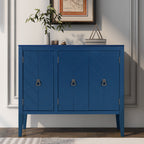 U_STYLE Adjustable Shelf Storage Sideboard with 3 Retro Metal Handles and 4 Pinewood Legs, for Entryway, Living Room, Study Room, Dining Room - Grand Goldman Shop
