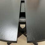 Farmhouse Kitchen Dining Table 59x43 Inch Expandable Oval Top with Removable Leaf Black MDF - Grand Goldman Shop