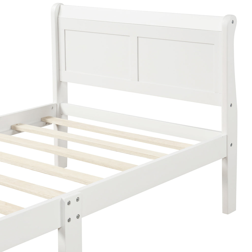 Minimalist Wood Platform Bed Twin Mattress Foundation with Headboard Footboard Solid Wood Support - Grand Goldman Shop