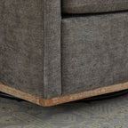 Modern Square Upholstered Swivel Accent Chair with Chenille Fabric, Charcoal, 30.7'W - Grand Goldman Shop