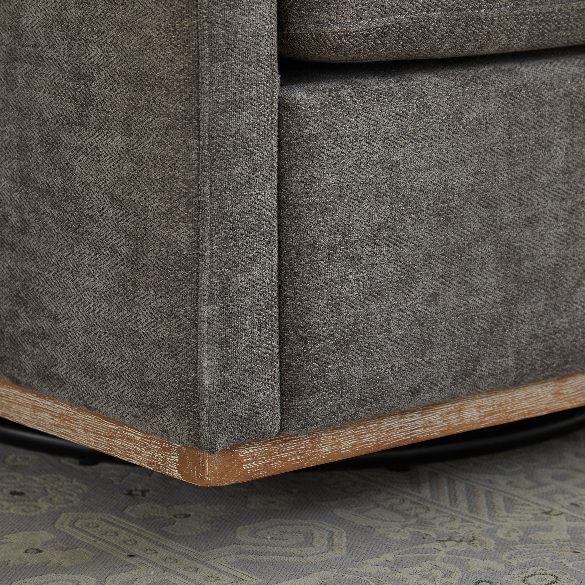 Modern Square Upholstered Swivel Accent Chair with Chenille Fabric, Charcoal, 30.7'W - Grand Goldman Shop