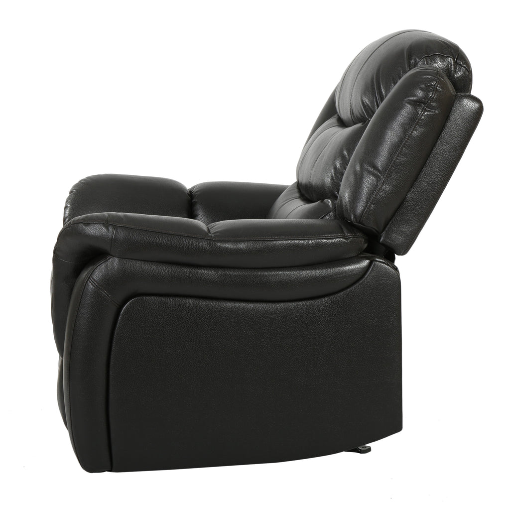 Classic Design Black Berry PU Upholstery Glider Recliner Chair with Spacious Comfort and Durable Construction - Grand Goldman Shop