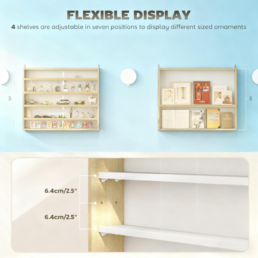 5-Tier Wall-Mounted Display Case Display Cabinet - Grand Goldman Shop