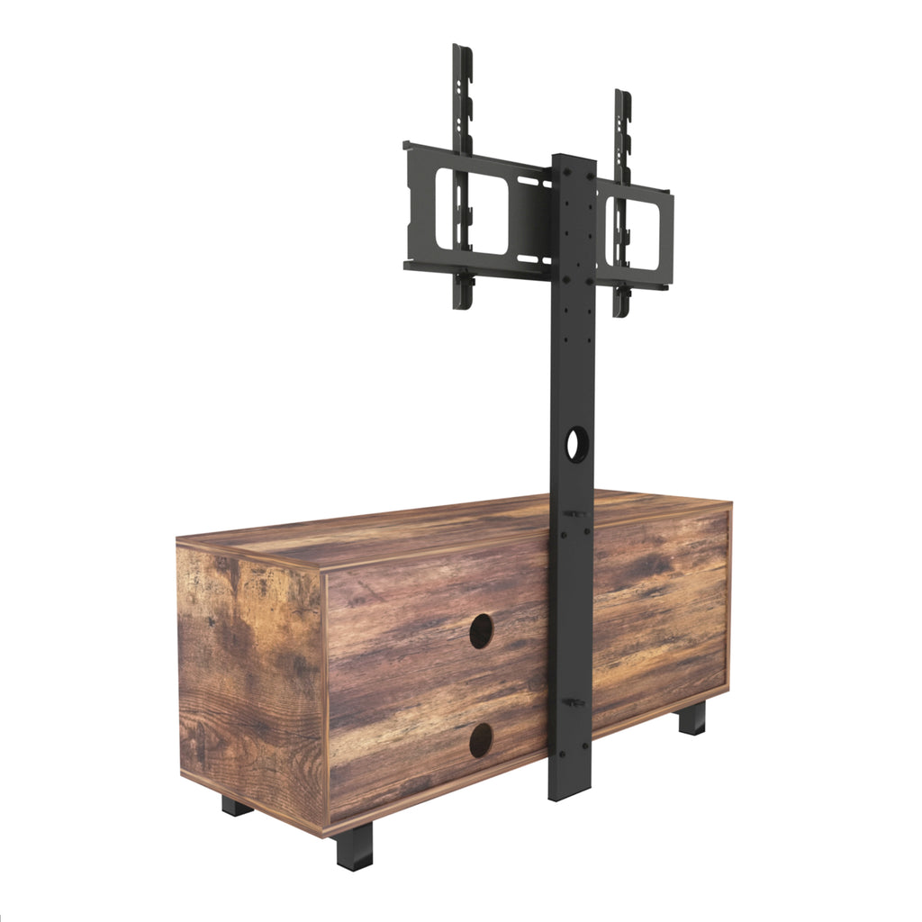 Rustic Brown TV Console with push-to-open Storage Cabinet for TV up to 65in Wood &glass TV Stand for Living Room Bedroom - Grand Goldman Shop