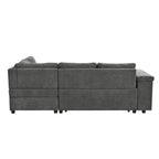 Mirod 91.5-Inch L Shaped Couch with Pull Out Bed and Storage Sectional Sleeper Sofa with Hidden Storage , Wide Armrest with storage,for Living Room, Apartment, Bedroom, Office - Grand Goldman Shop