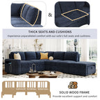 U_STYLE L-shaped Pull-Out Sofa Bed with Storage, USB Ports, and Cup Holders, Modular Design for Living Rooms, Offices & Apartments - Grand Goldman Shop