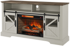 60 Inch Electric Fireplace  Entertainment Center With Door Sensor-Jasmine white color - Grand Goldman Shop
