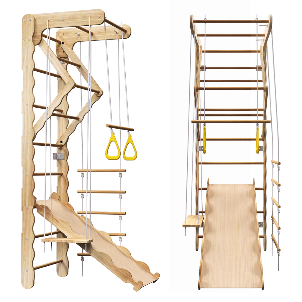 Toddler Climbing Toys Indoor Kids Pikler Triangle Set Foldable Indoor Ladder Climbing Gym Climber | Premium Home Decor - Gran