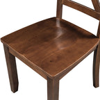TOPMAX 3-Piece Wood Drop Leaf Breakfast Nook Dining Table Set with 2 X-back Chairs for Small Places, Walnut(old sku:SP0000164AAD) - Grand Goldman Shop