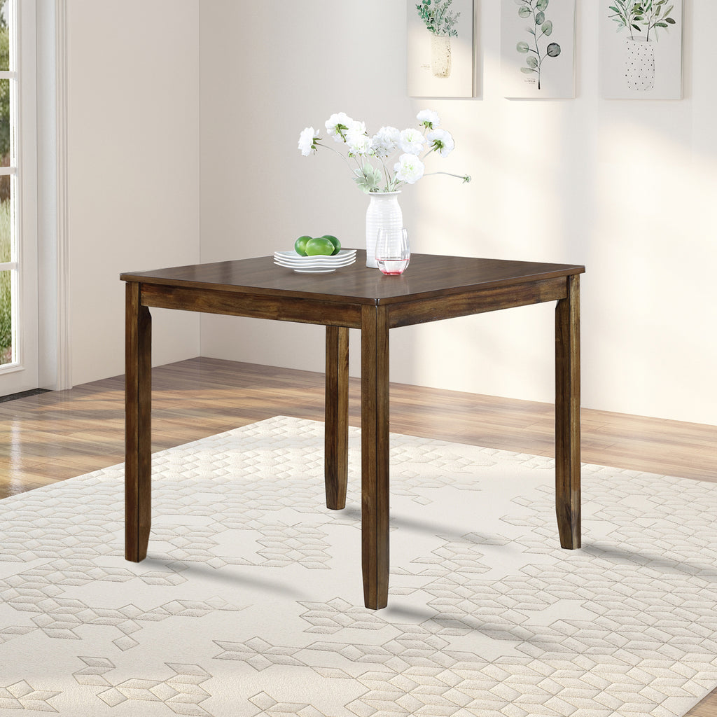Wooden Dining Square Table, Kitchen Table for Small Space, 4 Person Dining Table, Walnut ONLY THE TABLE - Grand Goldman Shop