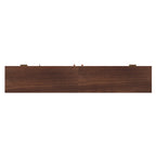 Modern 86 inch TV Stand for TVs up to 90 inches, Dark Brown Rattan Design with App-Controlled LED Lights, 2 Drawers & Glass Door Storage, MDF and Solid Wood Media Console - Grand Goldman Shop