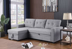 Upholstered Pull out Sectional Sofa with Chaise - Grand Goldman Shop