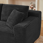 L-Shaped Cloud Sectional Sofa with Deep Seat,No Assembly Required,Modular Couches Sleeper for Living Room,Bedroom,Apartment,Black - Grand Goldman Shop