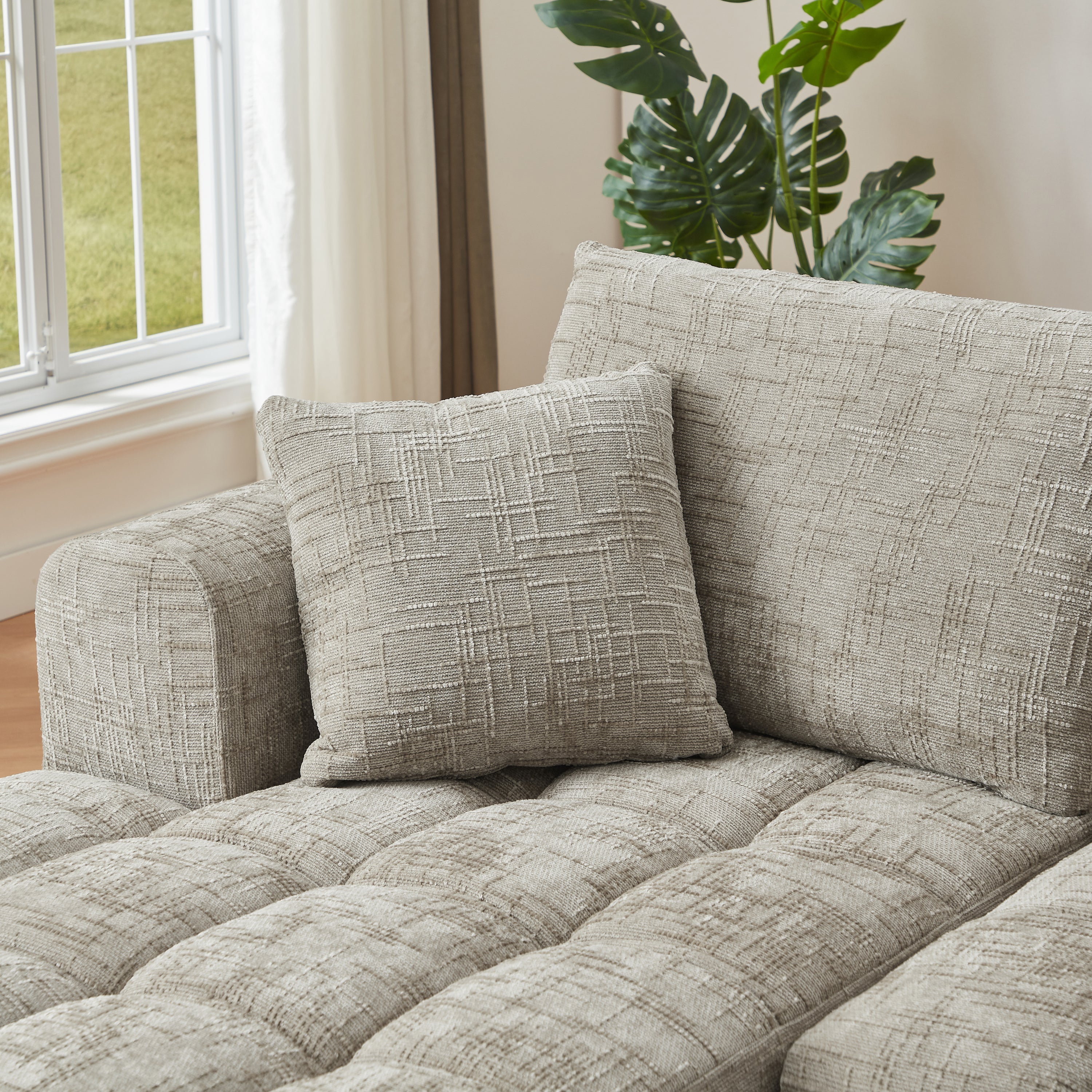 Chenille L-Shape Luxury Sectional Oversized Sofa,Mnimalist Design,Comfy Sleeper Couch for Living Room,Apartment&Reception Spaces,No Assembly Required - Grand Goldman Shop