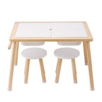 Sensory Table and Chairs Set, Toddlers Activity Table with 2 Stools, 2 Storage Bins & Paper Roll Holder, Indoor/Outdoor Play 