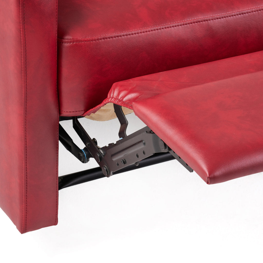 Contemporary Red PU Recliner Chair with Lever Mechanism - Grand Goldman Shop