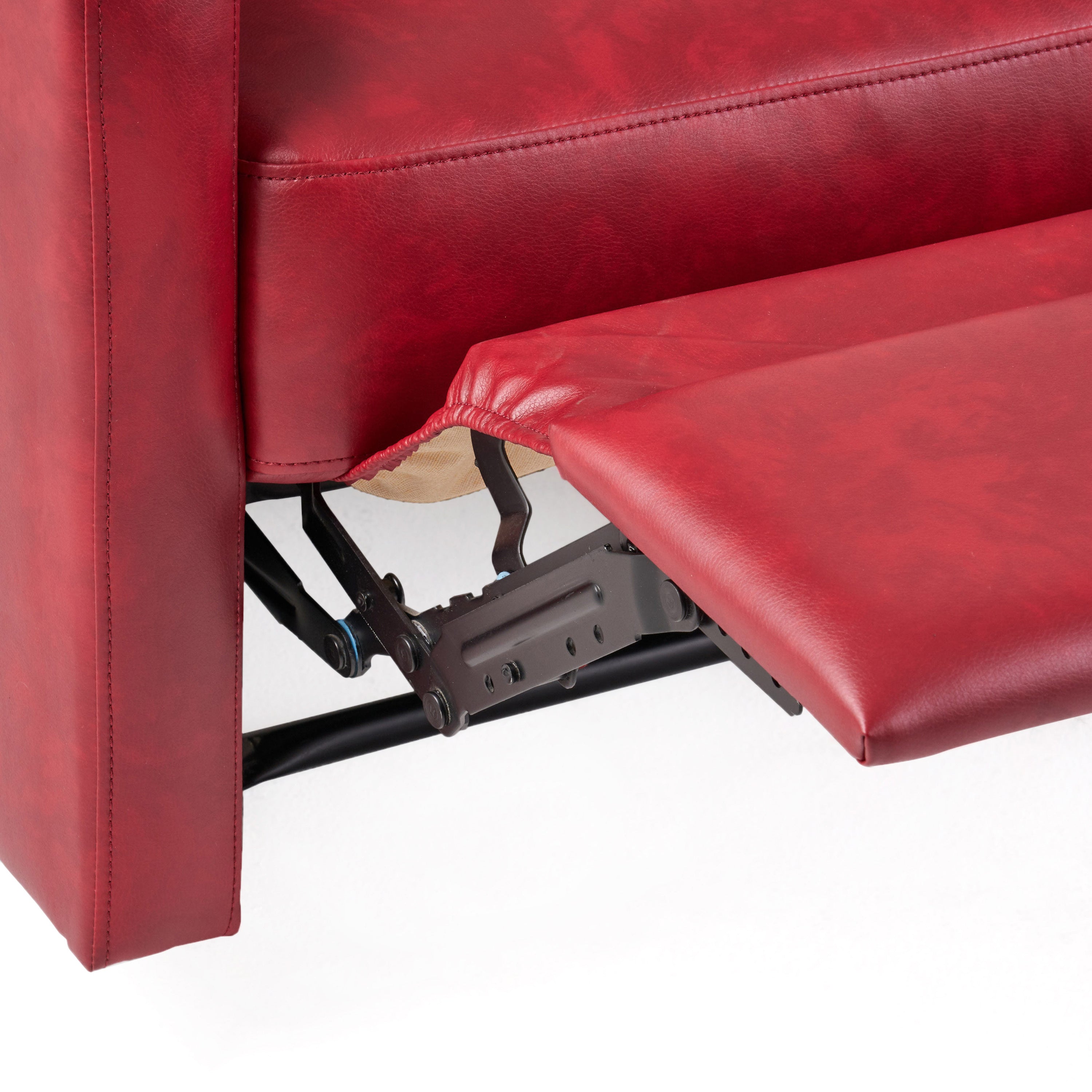 Contemporary Red PU Recliner Chair with Lever Mechanism - Grand Goldman Shop