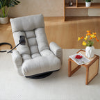Adjustable Greay Swivel Lounge Chair with 360-Degree Rotating Seat and Headrest Support, Leisure Chair Deck Chair - Game Chair for Living Room - Grand Goldman Shop