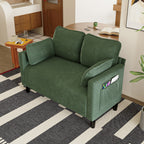 48' Soft Corduroy Loveseat Couch W/Soft Cushions,Side Storage Pocket,Sturdy Composite Board & Solid Wood Frame, High Rebound Sponge,Easy Assembly,Ideal for Living Room,Apartment,Dorm,Office. - Grand Goldman Shop