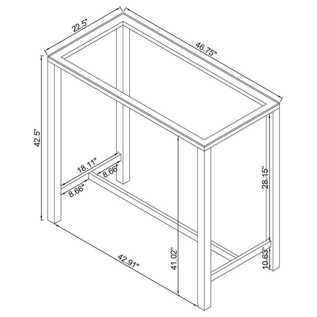Tommy Chrome 47-inch Bar Table - Grand Goldman Shop