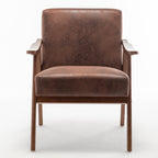 Mid-Century Modern Wingback Accent Chair with Solid Wood Frame and Extra-Thick Backrest – Lounge Chair for Living Room, Bedroom, or Reading Room - Grand Goldman Shop