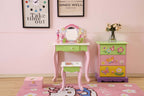 Kids Funnel Layla Girls Flower Vanity Set with Stool - Grand Goldman