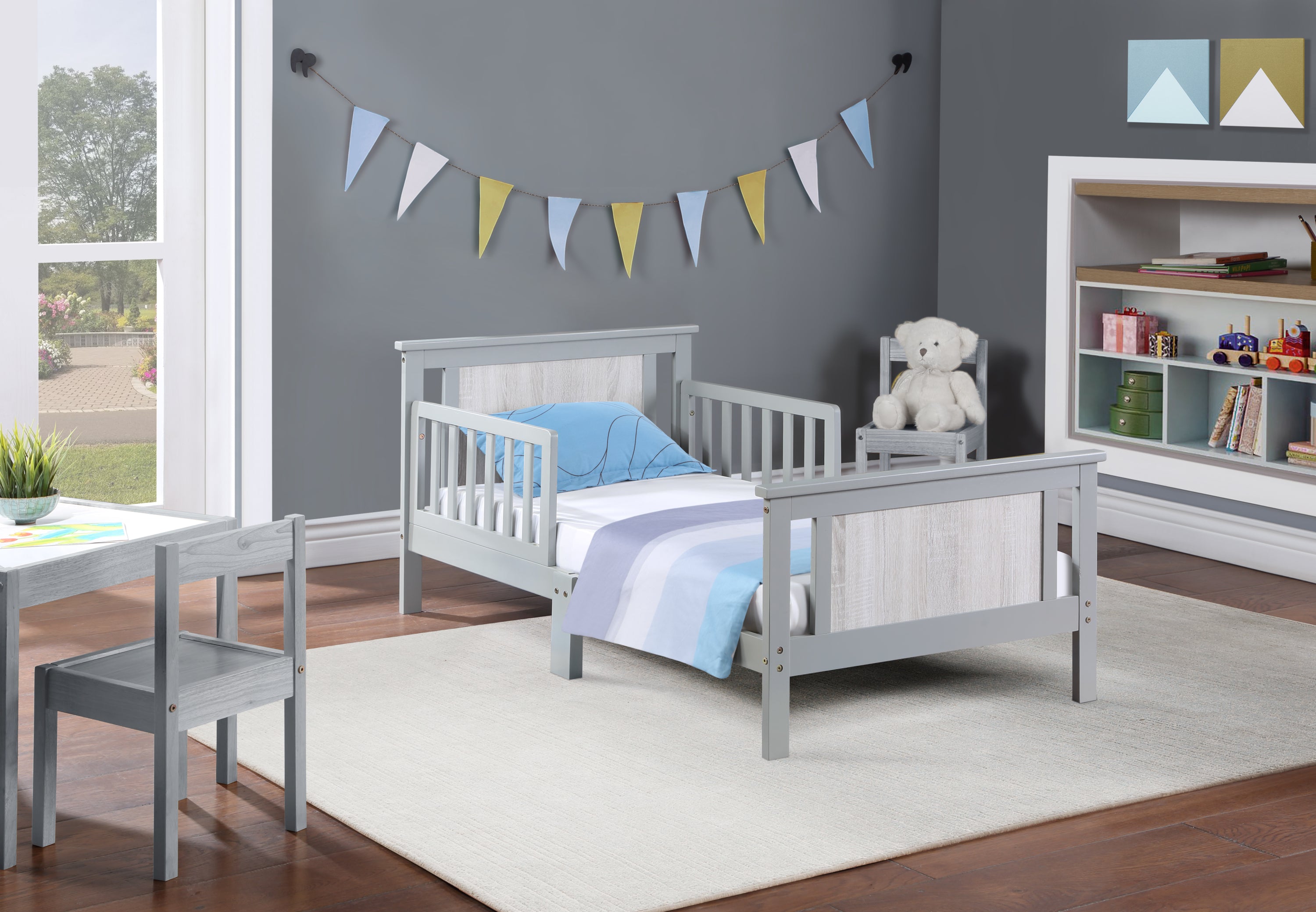 Connelly Reversible Panel Toddler Bed Gray/Rockport Gray | Premium Home Decor - Grand Goldman