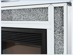 10 inches wide X 10 inches deep X 32 inches high English inch acrylic diamond mirror wall furnace frame with two side pillars, independent fireplace frame with built-in filling material: acrylic high - Grand Goldman Shop