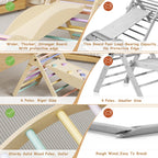Stylish 5 in 1 Pikler Triangle Set, Baby Climbing Toy, Montessori Learning Toy with Arch, Ramp, and Climbing Triangle - Avail