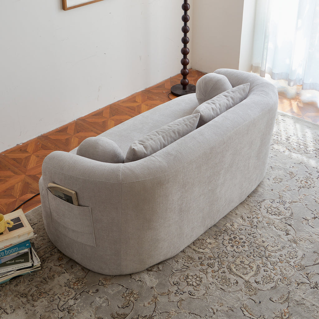 Sofa-in-a-Box, Memory Foam 2-Seater Couch, No Installation & Easy to Transport, Deep Seat Modern Sofa with chenille Fabric, Couch for Living Room, Bedroom, Apartment, Home Office,Gray - Grand Goldman Shop