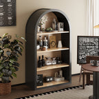 4-Tier Black Arched Bookshelf, 43' Tall Arched Bookcase with Storage Shelves - Grand Goldman Shop