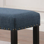 Biony Fabric Dining Bench with Nailhead Trim, Blue - Grand Goldman Shop