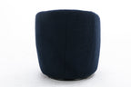 Teddy Fabric Swivel Accent Armchair Barrel Chair With Black Powder Coating Metal Ring,Dark Blue - Grand Goldman Shop