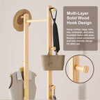 Coat Racks solid wood hanger 18.9* 11.8*71in Solid environmental protection easy to assemble beautiful can be placed in the bedroom/entrance/living room (wood color) - Grand Goldman Shop