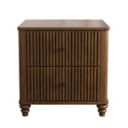 3-Piece Bedroom Set with Queen Bed and 2 Nightstands, Walnut Brown - Grand Goldman Shop