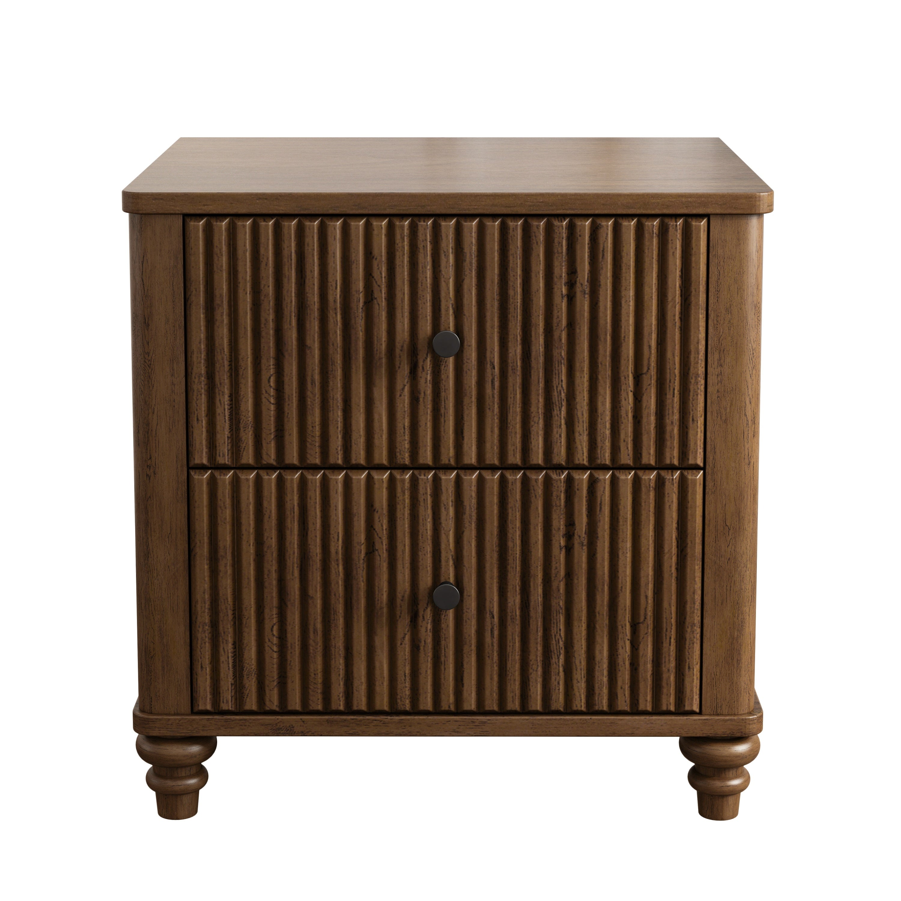 3-Piece Bedroom Set with Queen Bed and 2 Nightstands, Walnut Brown - Grand Goldman Shop