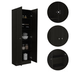 Multistorage Pantry Cabinet, Five Shelves, Double Door Cabinet -Black | Premium Home Decor - Grand Goldman
