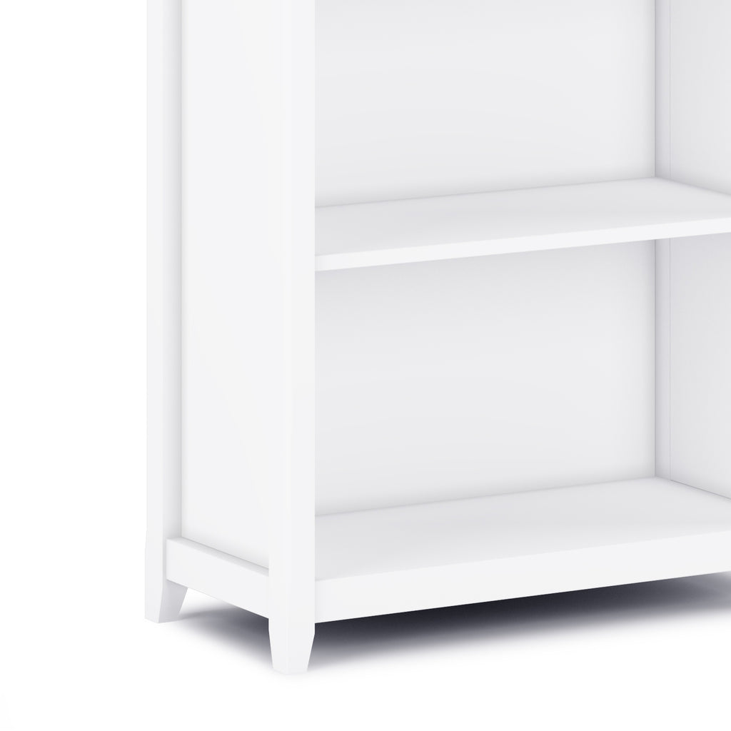 Amherst 30 inch Solid Wood 5 Shelf Bookcase in White - Grand Goldman