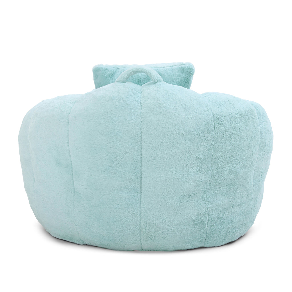 Giant Bean Bag Chair withFootstool, Oversized Bean Bag  for Adults and Kids, Faux Fur Shell-Shaped Large Chair with Filler, Stuffed Big Accent Sofa,  Floor Sofa for Gaming,Reading Living Room Bedroom - Grand Goldman Shop