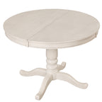 Antique White Modern Dining Table Set for 4 with Round Table and Chairs, Solid Wood & MDF - Grand Goldman Shop