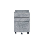 Jurgen Faux Concrete & Silver Finish File Cabinet | Premium Home Decor - Grand Goldman
